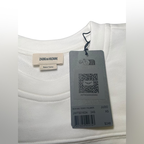 Zadig & Voltaire New NWT Terry Palmer Cotton Blend Tee Size XS - Picture 5 of 6